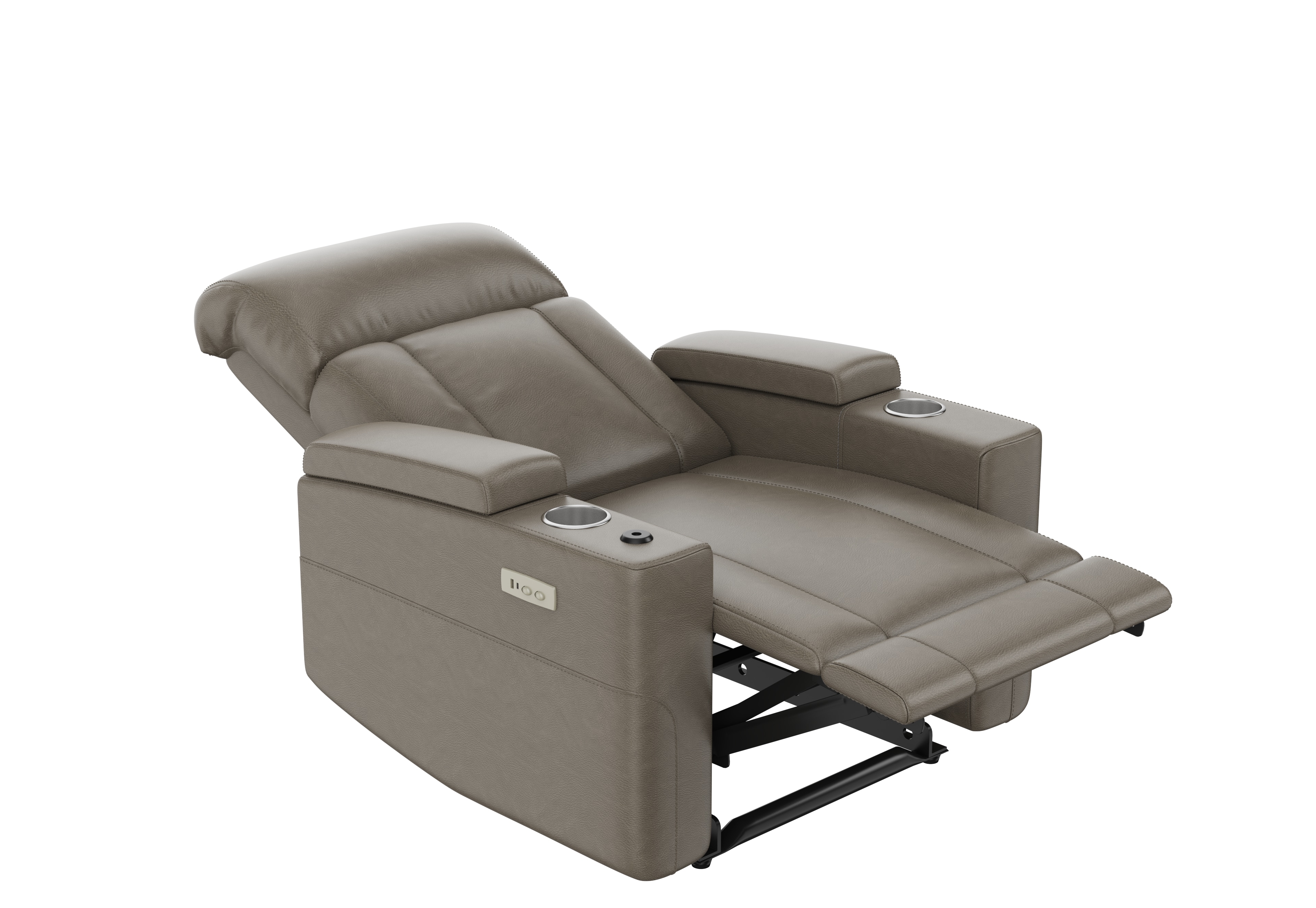 Electric Power Recliner Sofa With Double Cup Holders And Storage_voghion.com